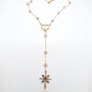 Authentic Chanel Star| Upcycled| Rosary| Faux Pearls| 10K Gold Plated| Luxury
